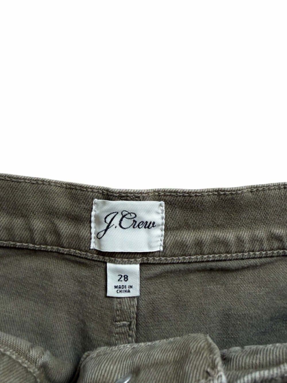 J.Crew Straight Leg Crop Pants Womens 28 Olive Green High Rise Stretch Cotton - Picture 3 of 8